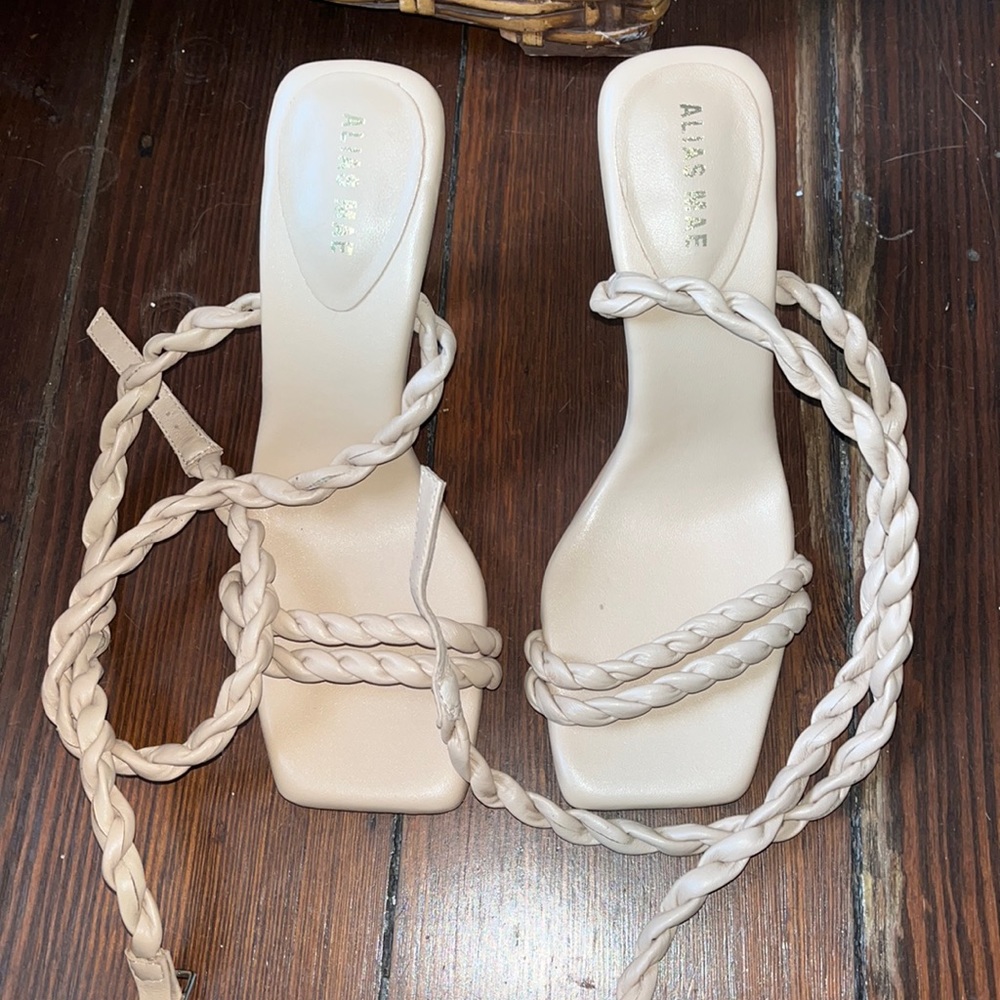 Alias mae nude heels with braided straps
